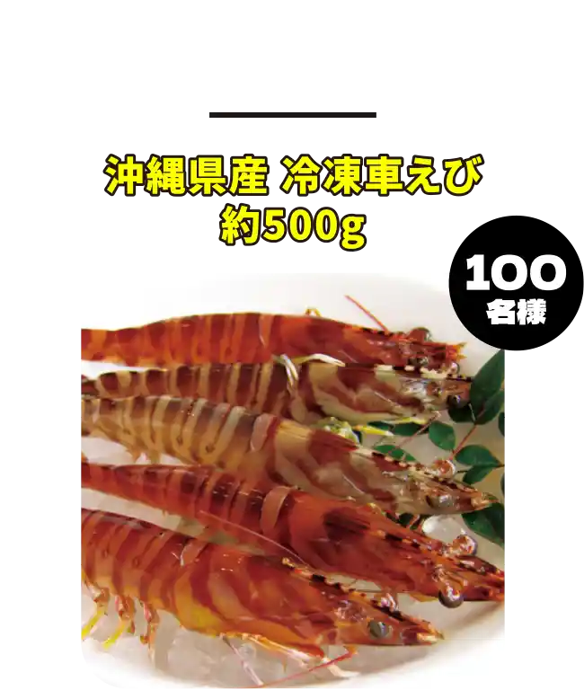 素材の味を活かした料理が相性抜群! 島空ホワイトエールコース 沖縄県産 冷凍車えび
                        500g 100名様